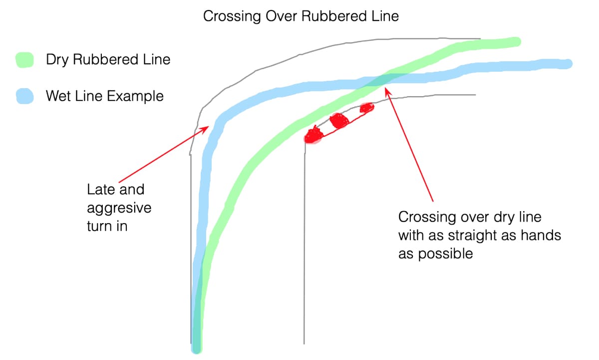 racing in the rain crossing the rubber line example