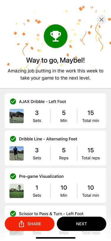 Blaze | After each coaching session you will get a custom weekly set of practice drills tailored to you based on your coaching session made by your coach.