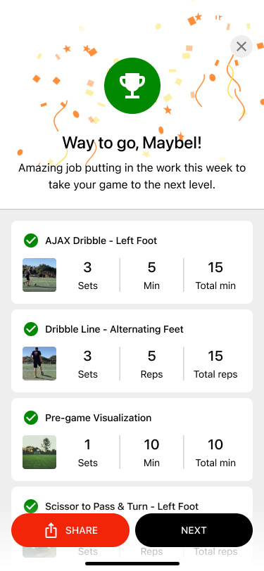 Blaze | After each coaching session you will get a custom weekly set of practice drills tailored to you and your skill level made by your instructor.